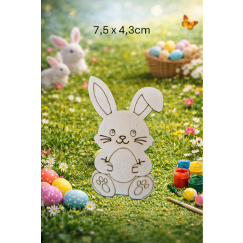 Królik Wielkanocny z jajkiem 7,5cm, królik 7,5cm, sklejka 3mm